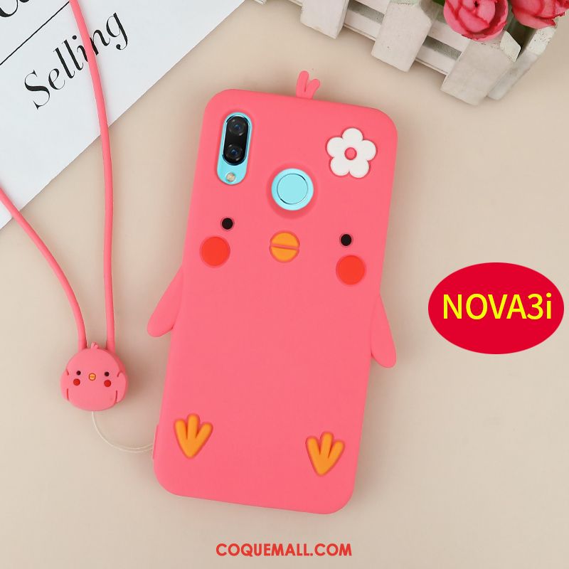 Étui Huawei Nova 3i Protection Créatif Silicone, Coque Huawei Nova 3i Rose Fluide Doux