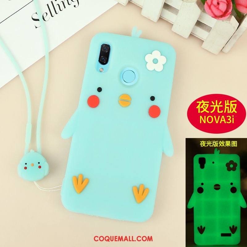 Étui Huawei Nova 3i Protection Créatif Silicone, Coque Huawei Nova 3i Rose Fluide Doux