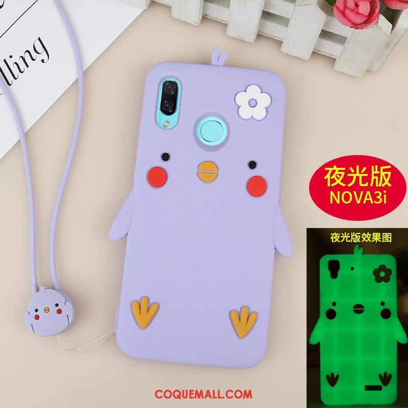 Étui Huawei Nova 3i Protection Créatif Silicone, Coque Huawei Nova 3i Rose Fluide Doux