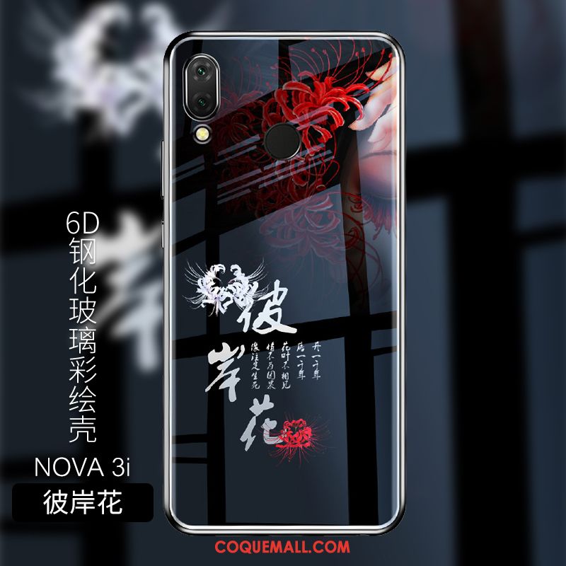 Étui Huawei Nova 3i Protection Personnalisé Verre Trempé, Coque Huawei Nova 3i Silicone Fluide Doux