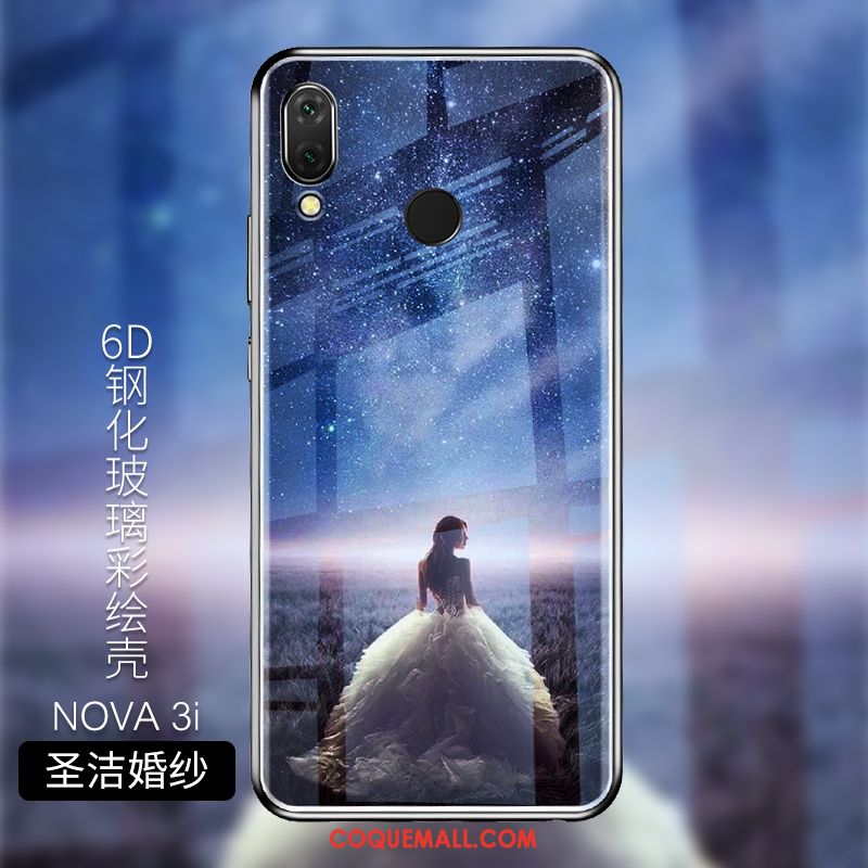 Étui Huawei Nova 3i Protection Personnalisé Verre Trempé, Coque Huawei Nova 3i Silicone Fluide Doux