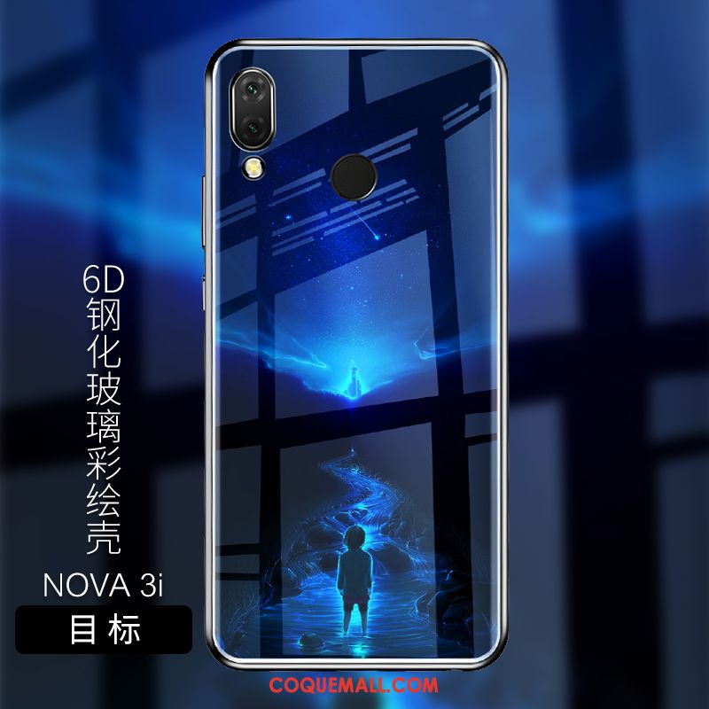 Étui Huawei Nova 3i Protection Personnalisé Verre Trempé, Coque Huawei Nova 3i Silicone Fluide Doux