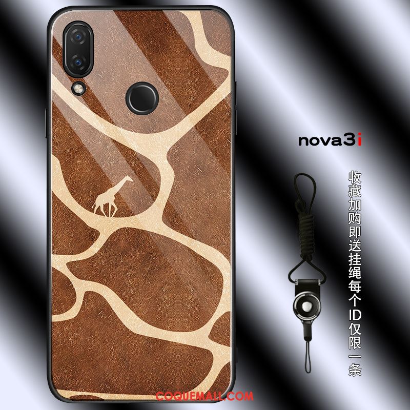 Étui Huawei Nova 3i Rouge Silicone Téléphone Portable, Coque Huawei Nova 3i Léopard Ornements Suspendus