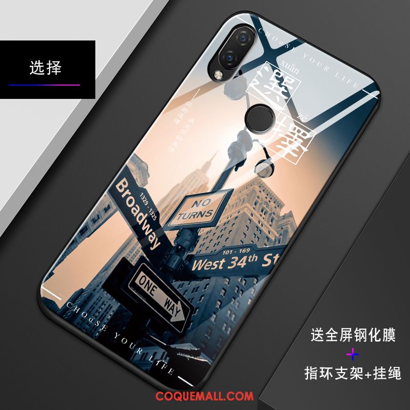 Étui Huawei Nova 3i Silicone Protection Incassable, Coque Huawei Nova 3i Verre Miroir