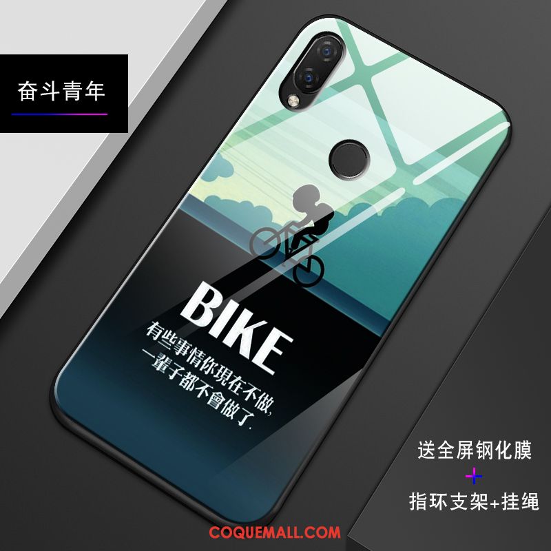 Étui Huawei Nova 3i Silicone Protection Incassable, Coque Huawei Nova 3i Verre Miroir