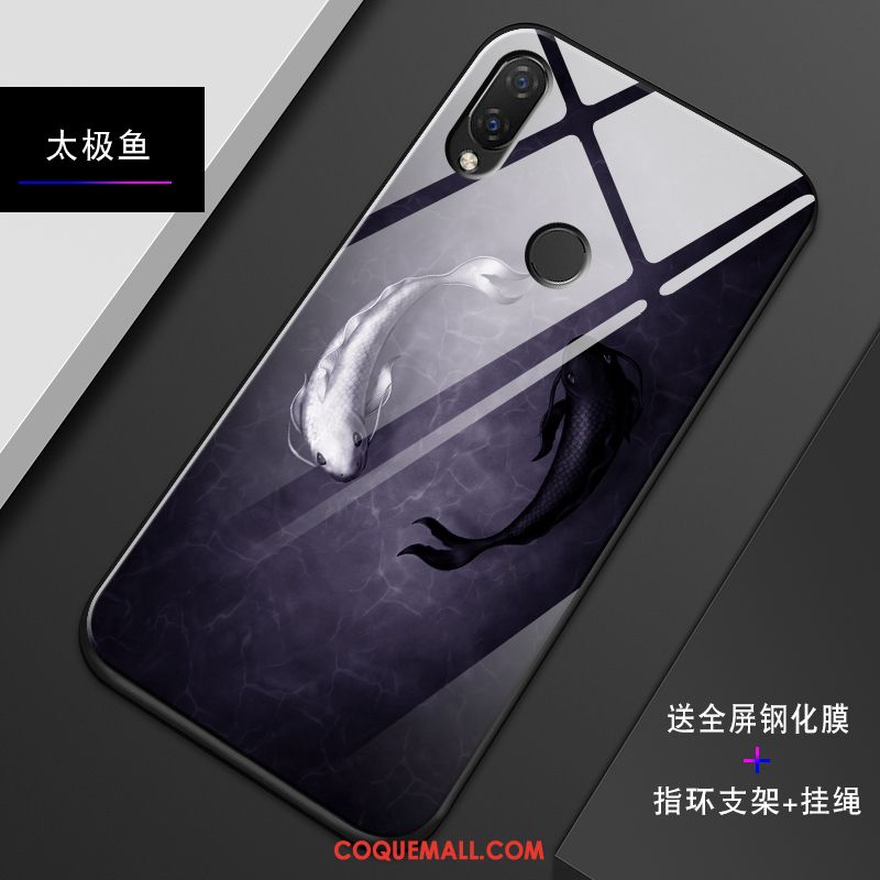 Étui Huawei Nova 3i Silicone Protection Incassable, Coque Huawei Nova 3i Verre Miroir