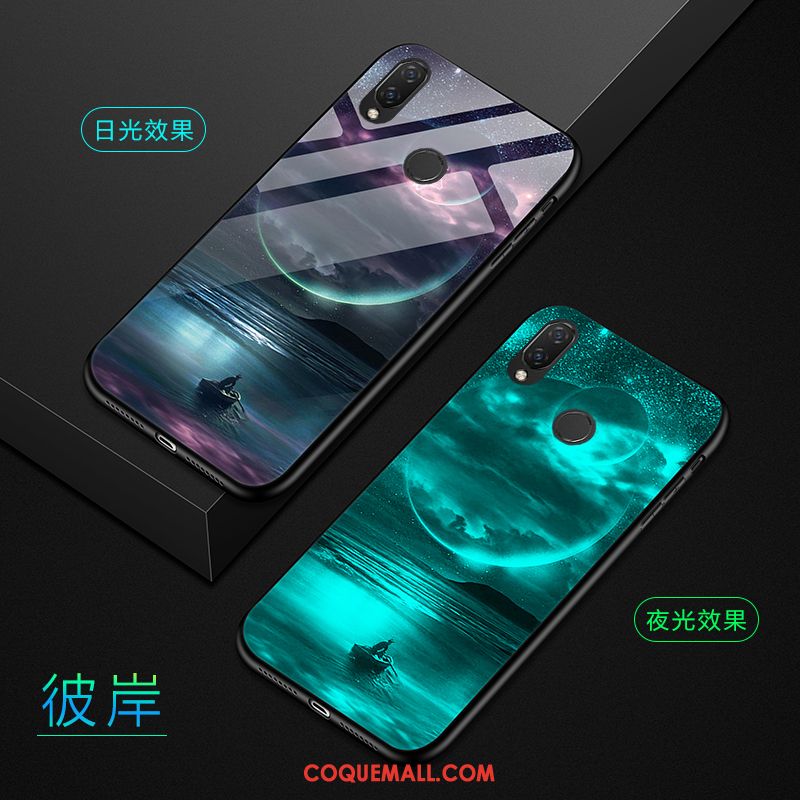 Étui Huawei Nova 3i Tendance Tempérer Verre, Coque Huawei Nova 3i Personnalité Noir