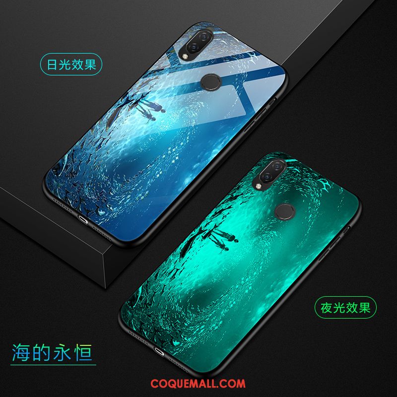 Étui Huawei Nova 3i Tendance Tempérer Verre, Coque Huawei Nova 3i Personnalité Noir