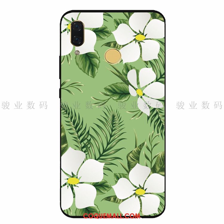 Étui Huawei Nova 3i Vert Protection Simple, Coque Huawei Nova 3i Blanc Plante