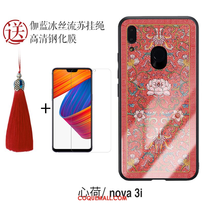 Étui Huawei Nova 3i Vert Verre Style Chinois, Coque Huawei Nova 3i Incassable Personnalité