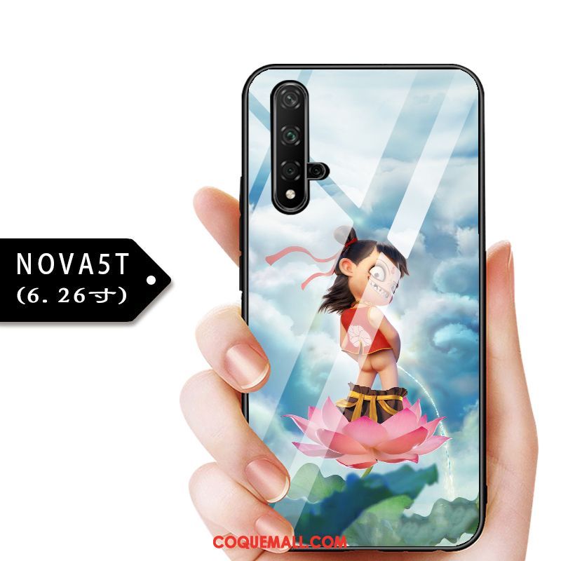 Étui Huawei Nova 5t Bleu Tout Compris Protection, Coque Huawei Nova 5t Personnalisé Verre