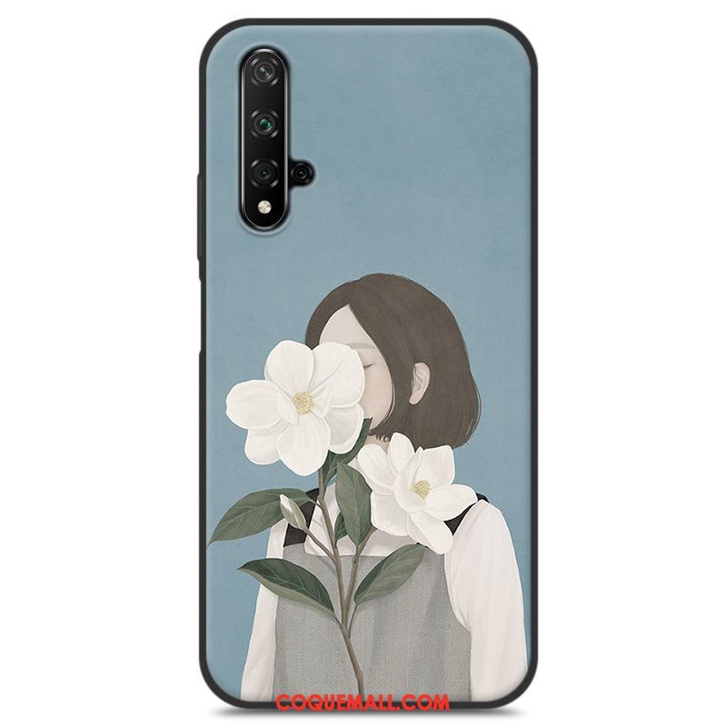 Étui Huawei Nova 5t Bleu Téléphone Portable Fluide Doux, Coque Huawei Nova 5t Frais Protection