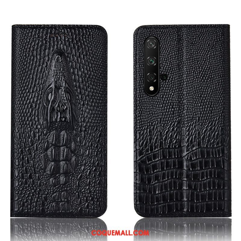 Étui Huawei Nova 5t Crocodile Incassable Cuir Véritable, Coque Huawei Nova 5t Téléphone Portable Protection Braun