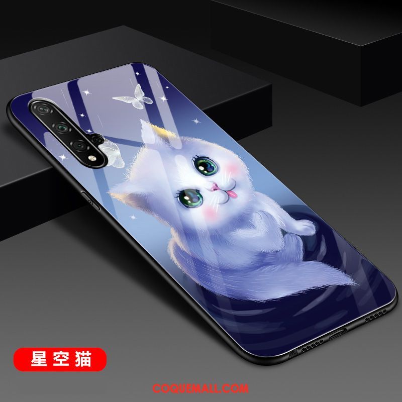 Étui Huawei Nova 5t Délavé En Daim Créatif Mode, Coque Huawei Nova 5t Bleu Silicone