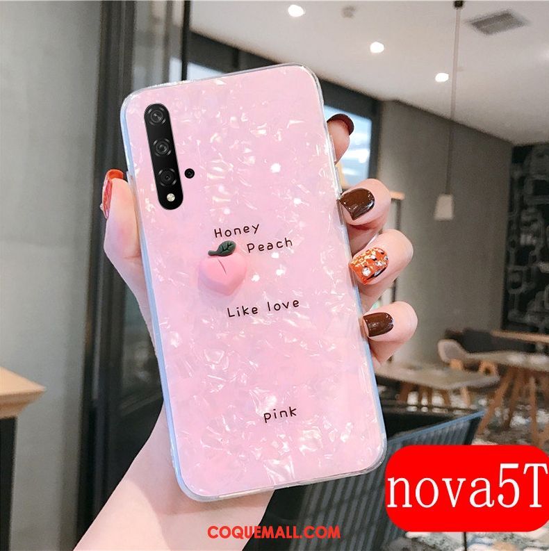 Étui Huawei Nova 5t Incassable Créatif Personnalité, Coque Huawei Nova 5t Rose Transparent