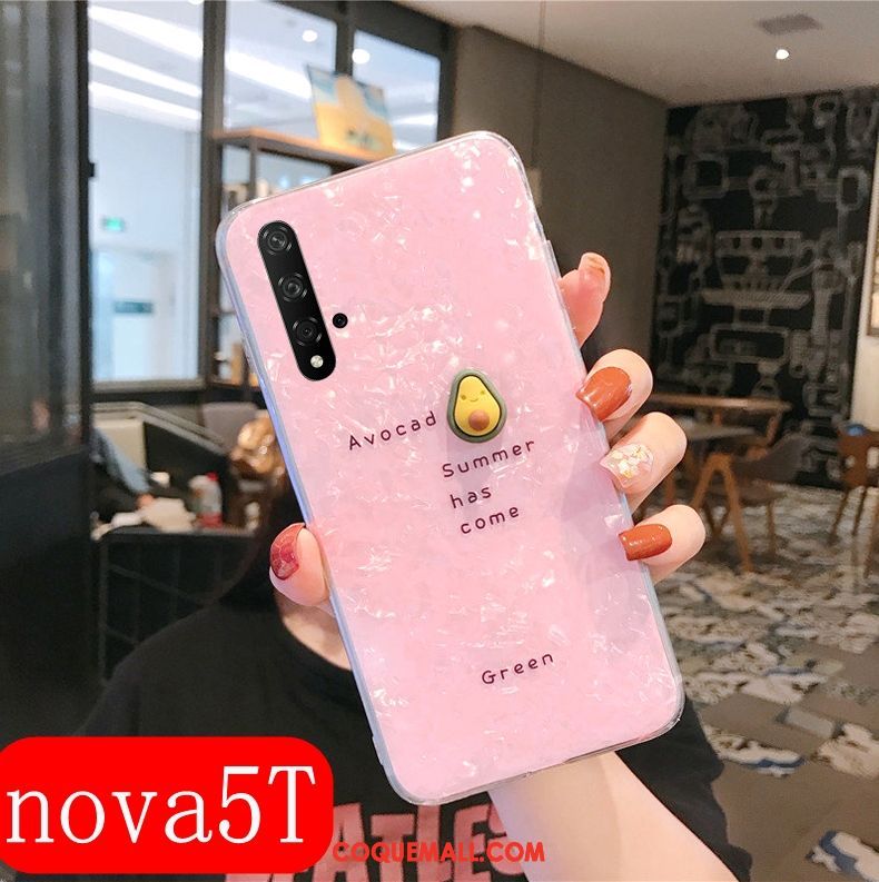 Étui Huawei Nova 5t Incassable Créatif Personnalité, Coque Huawei Nova 5t Rose Transparent