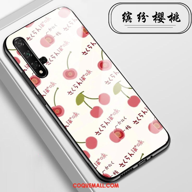 Étui Huawei Nova 5t Incassable Rose Fleurs, Coque Huawei Nova 5t Téléphone Portable Verre