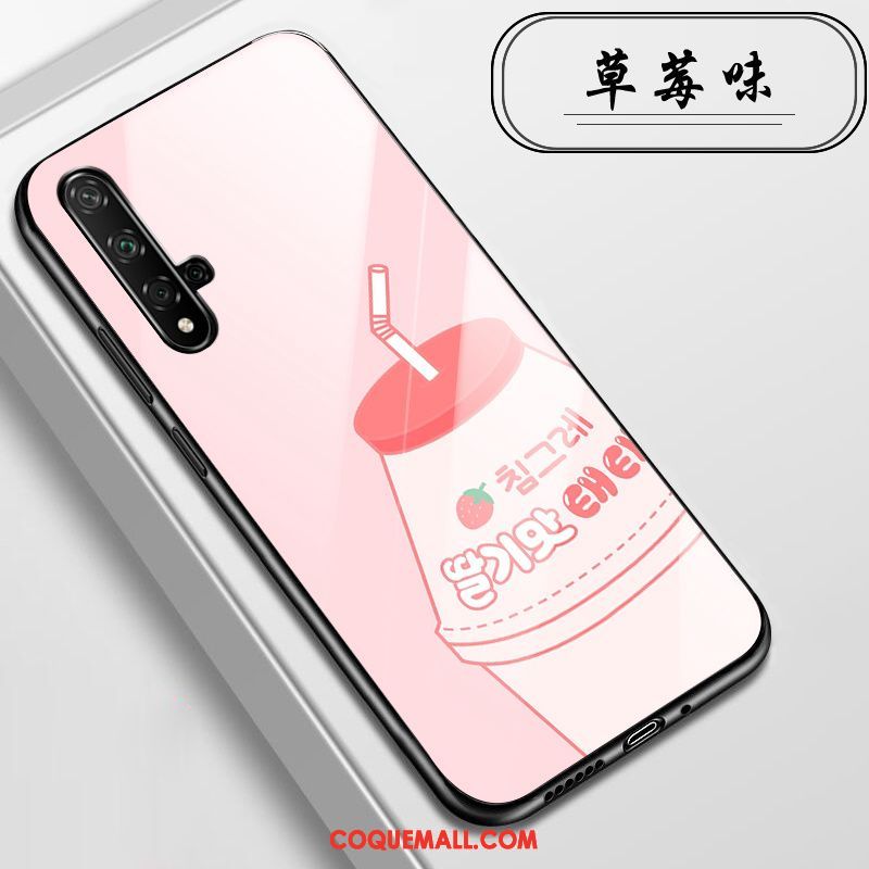 Étui Huawei Nova 5t Incassable Rose Fleurs, Coque Huawei Nova 5t Téléphone Portable Verre