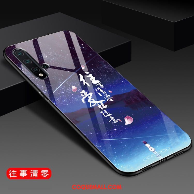 Étui Huawei Nova 5t Miroir Tout Compris Verre, Coque Huawei Nova 5t Rouge Personnalité