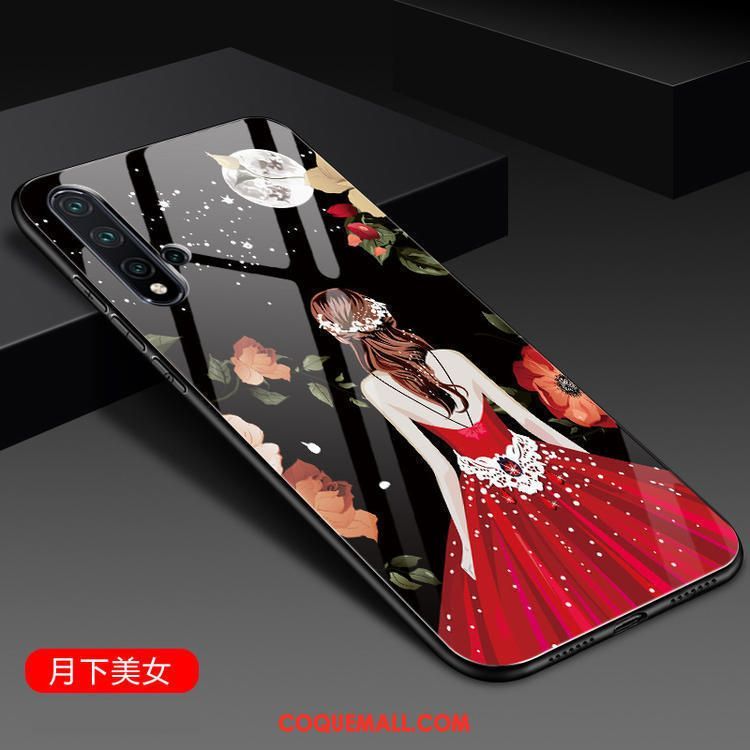 Étui Huawei Nova 5t Miroir Tout Compris Verre, Coque Huawei Nova 5t Rouge Personnalité