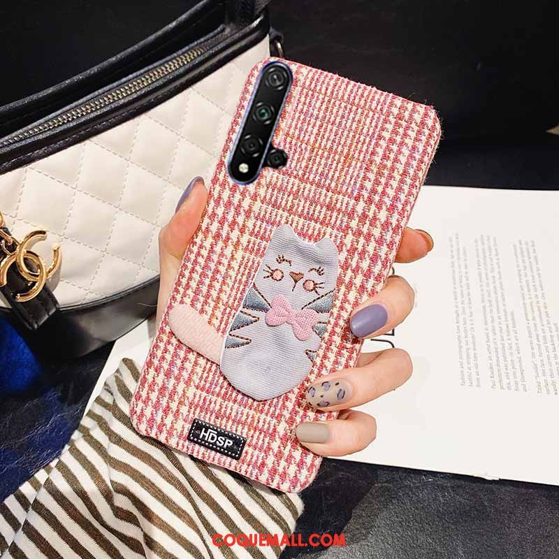 Étui Huawei Nova 5t Personnalité Tendance Peluche, Coque Huawei Nova 5t Rose Créatif