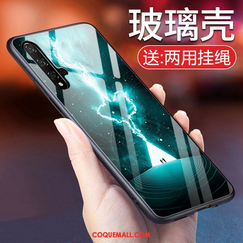 Étui Huawei Nova 5t Protection Violet Clair, Coque Huawei Nova 5t Créatif Verre Trempé