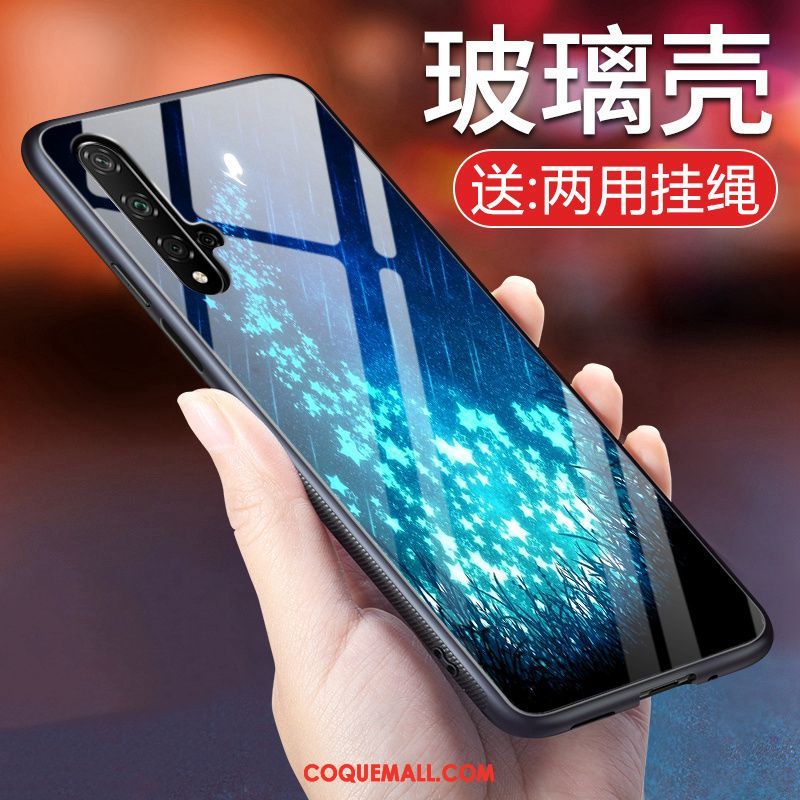 Étui Huawei Nova 5t Protection Violet Clair, Coque Huawei Nova 5t Créatif Verre Trempé