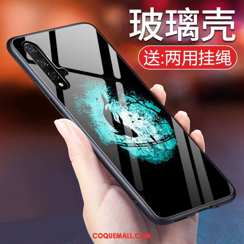 Étui Huawei Nova 5t Protection Violet Clair, Coque Huawei Nova 5t Créatif Verre Trempé