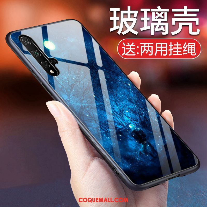 Étui Huawei Nova 5t Protection Violet Clair, Coque Huawei Nova 5t Créatif Verre Trempé