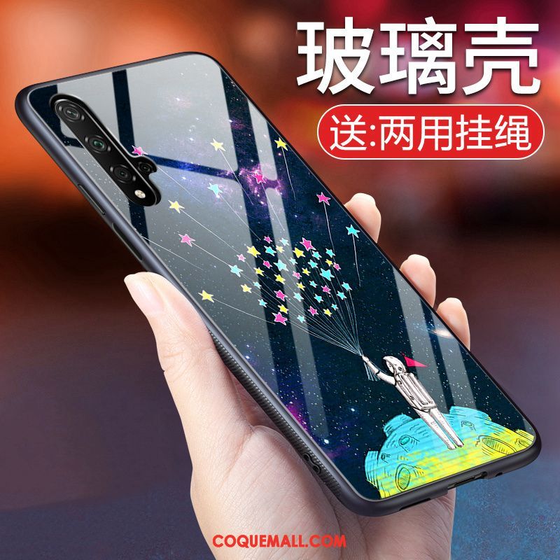 Étui Huawei Nova 5t Protection Violet Clair, Coque Huawei Nova 5t Créatif Verre Trempé