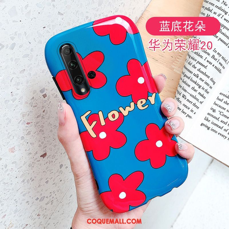 Étui Huawei Nova 5t Rouge Fleur Fleurs, Coque Huawei Nova 5t Téléphone Portable Multicolore