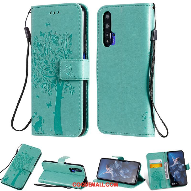 Étui Huawei Nova 5t Tout Compris Protection Vert, Coque Huawei Nova 5t En Cuir Téléphone Portable