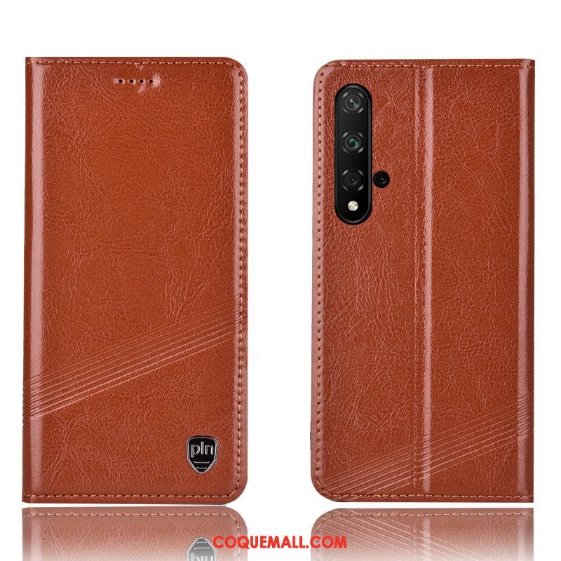 Étui Huawei Nova 5t Tout Compris Téléphone Portable Cuir Véritable, Coque Huawei Nova 5t Protection Braun