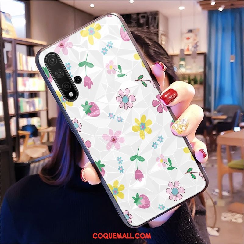 Étui Huawei Nova 5t Téléphone Portable Net Rouge Tout Compris, Coque Huawei Nova 5t Modèle Fleurie Rose