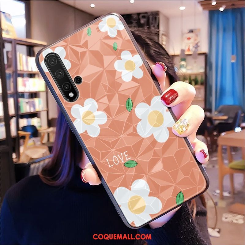 Étui Huawei Nova 5t Téléphone Portable Net Rouge Tout Compris, Coque Huawei Nova 5t Modèle Fleurie Rose