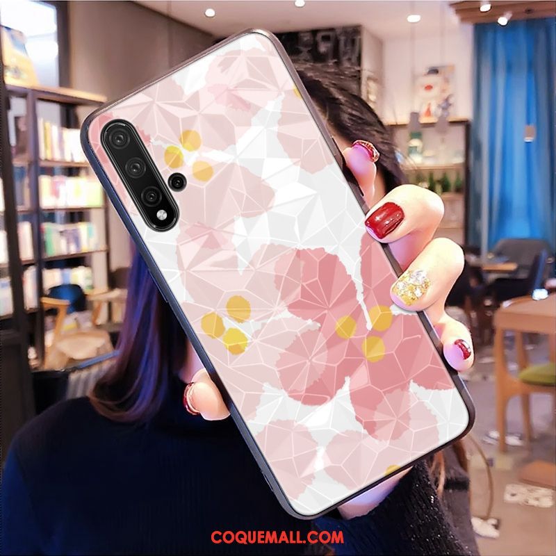 Étui Huawei Nova 5t Téléphone Portable Net Rouge Tout Compris, Coque Huawei Nova 5t Modèle Fleurie Rose