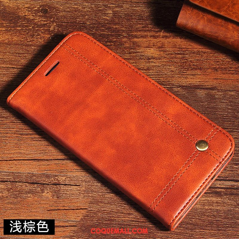 Étui Huawei P Smart 2019 En Cuir Téléphone Portable Membrane, Coque Huawei P Smart 2019 Tempérer Marron