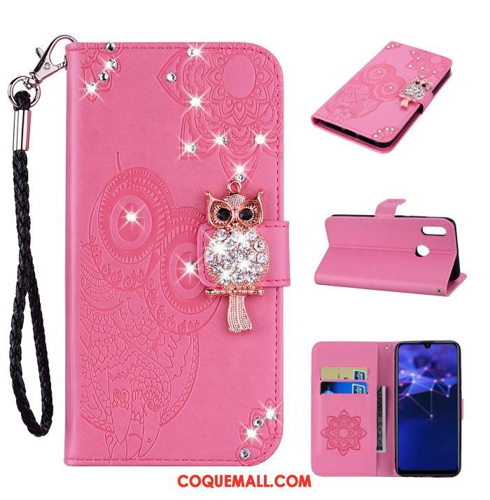 Étui Huawei P Smart 2019 En Cuir Téléphone Portable Ornements Suspendus, Coque Huawei P Smart 2019 Chat Strass