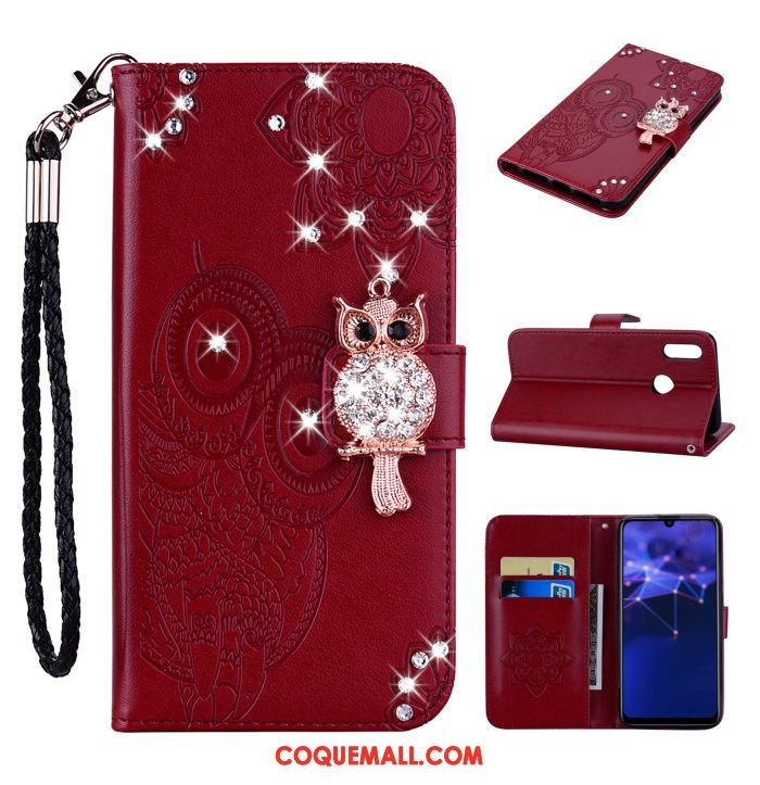 Étui Huawei P Smart 2019 En Cuir Téléphone Portable Ornements Suspendus, Coque Huawei P Smart 2019 Chat Strass