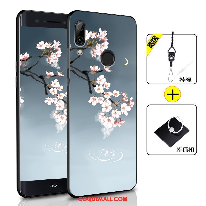 Étui Huawei P Smart 2019 Fluide Doux Incassable Téléphone Portable, Coque Huawei P Smart 2019 Créatif Bleu