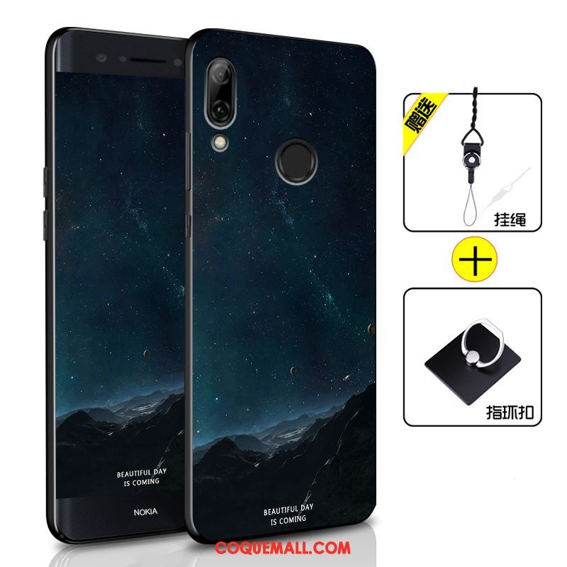 Étui Huawei P Smart 2019 Fluide Doux Incassable Téléphone Portable, Coque Huawei P Smart 2019 Créatif Bleu