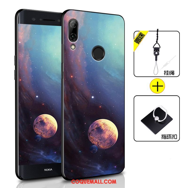 Étui Huawei P Smart 2019 Fluide Doux Incassable Téléphone Portable, Coque Huawei P Smart 2019 Créatif Bleu