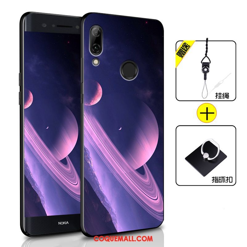 Étui Huawei P Smart 2019 Fluide Doux Incassable Téléphone Portable, Coque Huawei P Smart 2019 Créatif Bleu