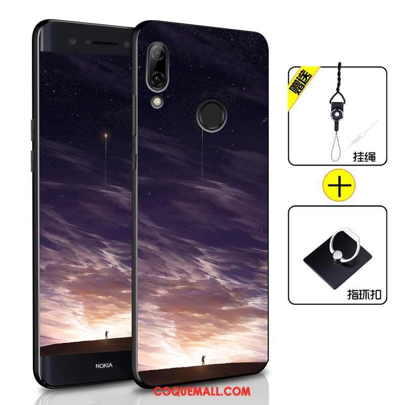 Étui Huawei P Smart 2019 Fluide Doux Incassable Téléphone Portable, Coque Huawei P Smart 2019 Créatif Bleu