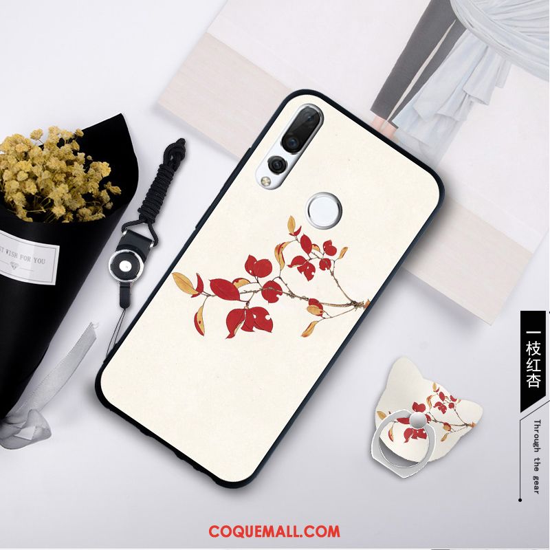 Étui Huawei P Smart+ 2019 Fluide Doux Ornements Suspendus Vert, Coque Huawei P Smart+ 2019 Tempérer Silicone