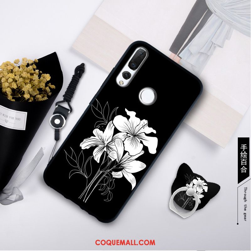 Étui Huawei P Smart+ 2019 Fluide Doux Ornements Suspendus Vert, Coque Huawei P Smart+ 2019 Tempérer Silicone