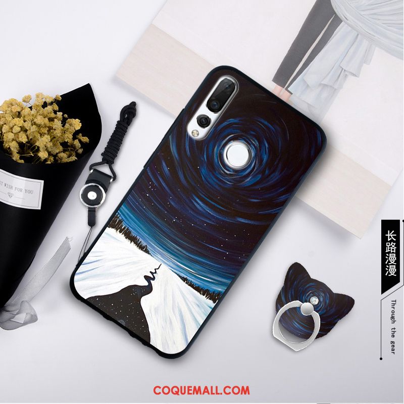 Étui Huawei P Smart+ 2019 Fluide Doux Ornements Suspendus Vert, Coque Huawei P Smart+ 2019 Tempérer Silicone