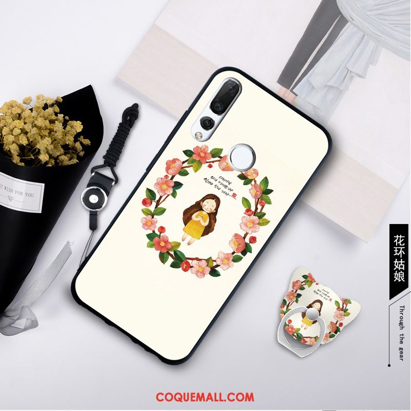 Étui Huawei P Smart+ 2019 Fluide Doux Ornements Suspendus Vert, Coque Huawei P Smart+ 2019 Tempérer Silicone