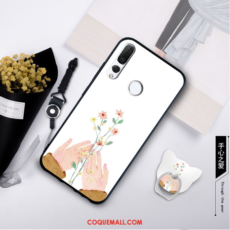 Étui Huawei P Smart+ 2019 Fluide Doux Ornements Suspendus Vert, Coque Huawei P Smart+ 2019 Tempérer Silicone