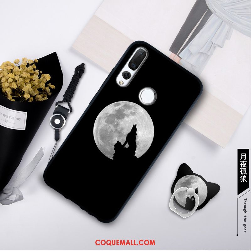 Étui Huawei P Smart+ 2019 Fluide Doux Ornements Suspendus Vert, Coque Huawei P Smart+ 2019 Tempérer Silicone